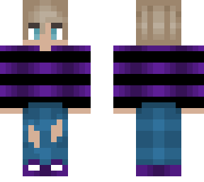 cute halloween blonde boy - black and purple stripes - ripped jeans