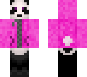 panda in pink bunny hoodie