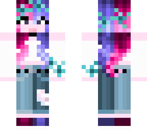 pink and purple hair girl