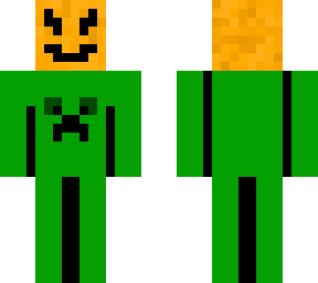 pumpkin in creeper pajamas