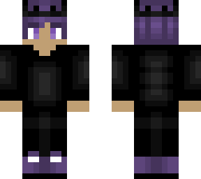 purple and black - crown - purple hair and eyes w/ stripes