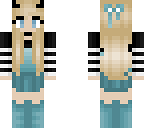 black blue and white - blonde w/ blue skirt