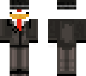 chicken with suit (is in underwear under the suit)