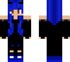 blue haired devil girl