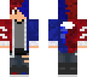 half red half blue