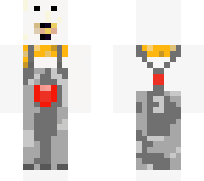 polar bear in dungerees