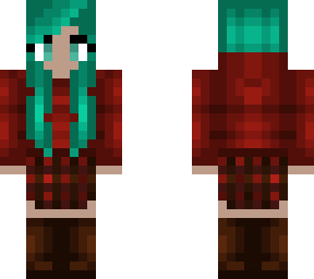 cozy autumn hoodie - skirt - light teal hair