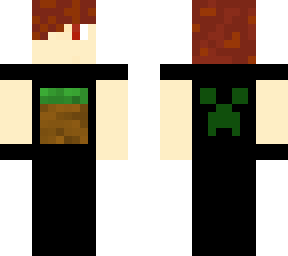 minecraft creeper dark red fire hair exclusive skin
