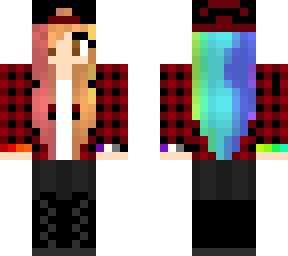 rainbow haired girl with flannel update