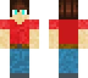 red shirt and jeans