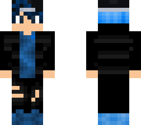 black jacket and blue tee