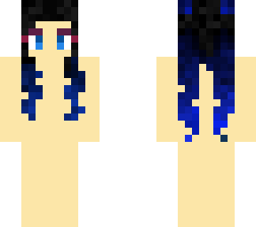 black to blue gradient hair base