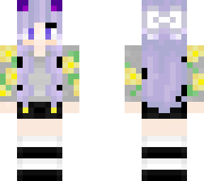 flowers and fun girl (purple hair)