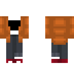 halloween - orange jacket - gray jeans - black top - ob