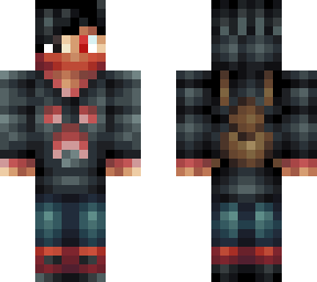 Black hoodie, red eye | Minecraft Skin