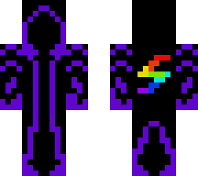 black and purple hooded figure