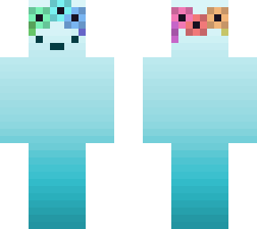 blue gradient with flower crown