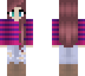 cutie - purple and pink stripe sweater - rose brunette