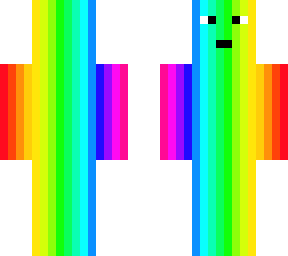 the rainbow with the backwards head