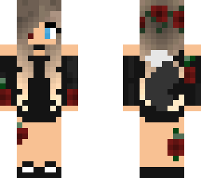 wolf girl with roses