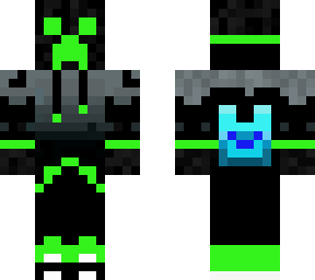 white terra green electric creeper with headphones