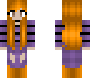 halloween - orange hair and boots - purple and black stripe
