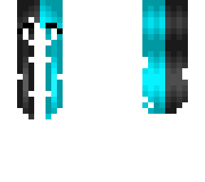 mixed curly - black and blue aqua - hb