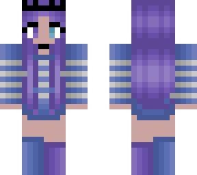 cleora's new skin - blue, purple and gray stripes