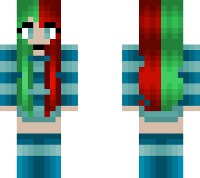 christmas - red and green hair - snowflake blue with frozen stripes