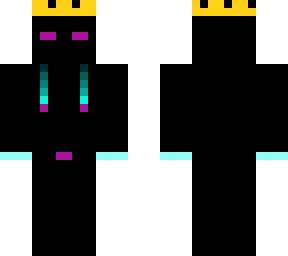 cool black enderman with crown