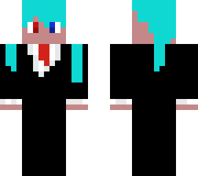 girl employee with aqua hair