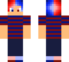 blue and red two toned boy