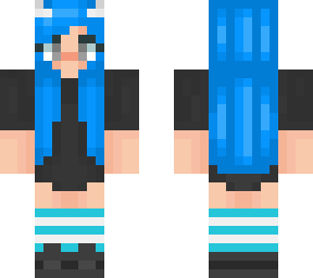 blue hair w white horns
