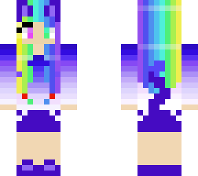 cute cat girl with rainbow hair