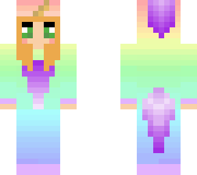 orange hair rainbow unicorn