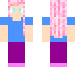 pink hair girl with headphones