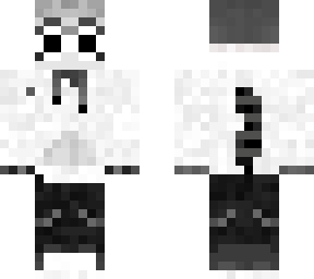 raccoon w/ white hoodie + black pants + clout goggles