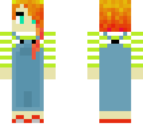red  - haired overalls girl