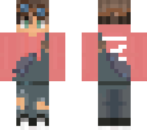 salmon hood w/ overalls & goggles