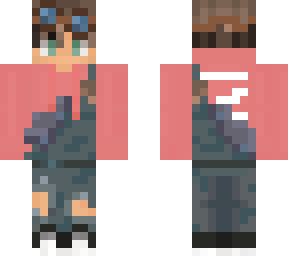 salmon hood w/ overalls & goggles