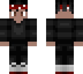 angelspvp - black sweater - red and white bandanna