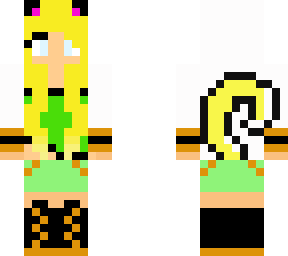 green yallow cat girl