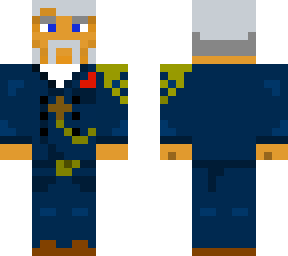 fancy blue suit with beard