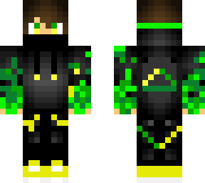 gold and green fire guy