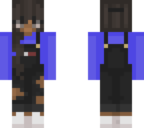blue african american girl overalls*