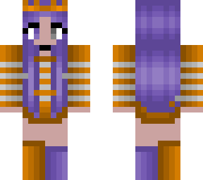 cleora - halloween - purple hair - orange and white stripes