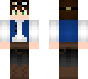 man in blue vest