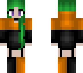 halloween - black and orange - green hair