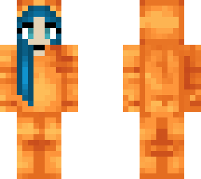 pumpkin onesie - blue hair