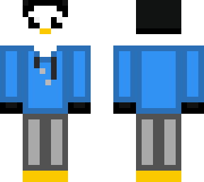simple penguin wearing sweater